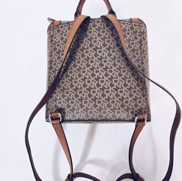 DKNY Logo Faux Leather Backpack - Picture 4 of 15